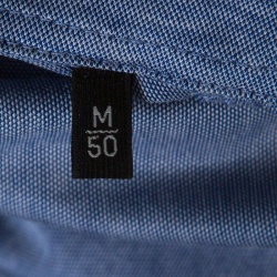 Pre Owned Ermenegildo Zegna Blue Honeycomb Pattern Short Sleeve Polo T-Shirt M
