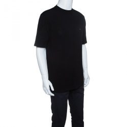 Pre Owned تي شيرت ايرمنيجيلدو زينيا مطرز شعار تريكو أسود كوتور L