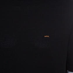 Pre Owned تي شيرت ايرمنيجيلدو زينيا مطرز شعار تريكو أسود كوتور L