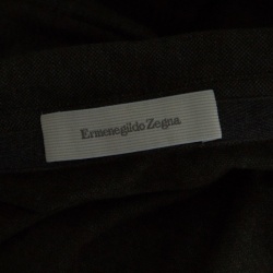 Pre Owned Ermenegildo Zegna Grey Honeycomb Knit Collared Long Sleeve T-Shirt XXL