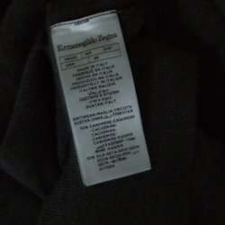 Ermenegildo Zegna Grey Cashseta Light Ribbed Trim V-Neck Sweater XXL