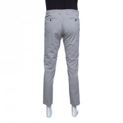 Pre Owned Ermenegildo Zegna Grey Straight Fit Tailored Trousers M