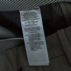 Pre Owned Ermenegildo Zegna Grey Straight Fit Tailored Trousers M