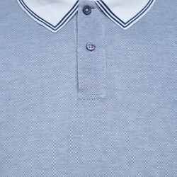 Pre Owned Ermenegildo Zegna Navy Blue and White Honeycomb Knit Polo T-Shirt L