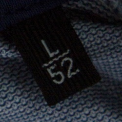 Pre Owned Ermenegildo Zegna Navy Blue and White Honeycomb Knit Polo T-Shirt L