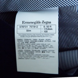 Pre Owned بنطلون ايرمنيجيلدو زينيا مكسم حرير صوف كحلي هاي برفورمانس L