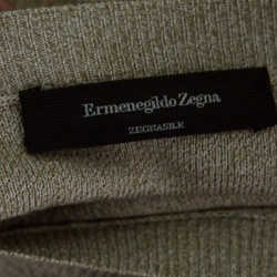 مملوكة مسبقًا سويتر ايرمنيجيلدو زينيا حواف مضلعة نمط متعرج حرير بيج L