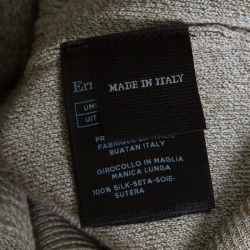 مملوكة مسبقًا سويتر ايرمنيجيلدو زينيا حواف مضلعة نمط متعرج حرير بيج L