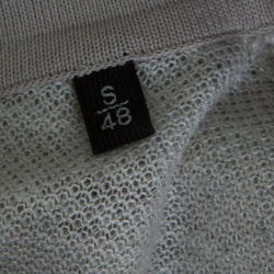 Pre Owned Ermenegildo Zegna Grey Linen Knit Ribbed Trim Polo T-Shirt S