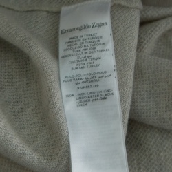 Pre Owned Ermenegildo Zegna Grey Linen Knit Ribbed Trim Polo T-Shirt S