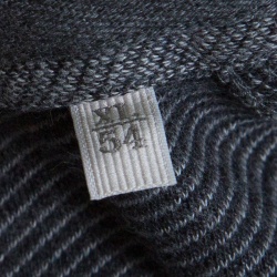 Pre Owned Ermenegildo Zegna Grey Knit Ribbed Contrast Collar Sweater XL