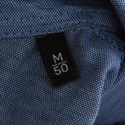 Pre Owned Ermenegildo Zegna Navy Blue and White Cotton Jersey Knit Short Sleeve Polo T-Shirt M