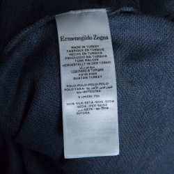 Pre Owned Ermenegildo Zegna Grey Silk Jersey Knit Short Sleeve Polo T-Shirt M