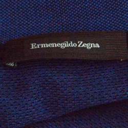 Pre Owned Ermenegildo Zegna Navy Blue and Black Cotton Knit Short Sleeve Polo T-Shirt M