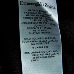 Pre Owned Ermenegildo Zegna Dark Grey Linen Jersey Polo T-Shirt S
