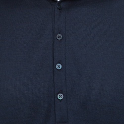 Pre Owned Ermenegildo Zegna Cool Effect Navy Blue Knit Polo T-Shirt L