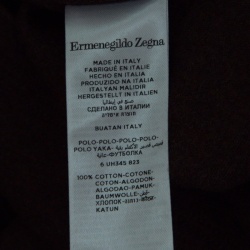 Pre Owned Ermenegildo Zegna Brown Cotton Knit Long Sleeve Polo Shirt M