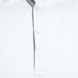Pre Owned Ermenegildo Zegna Cream Melange Jersey Long Sleeve Polo T-Shirt M