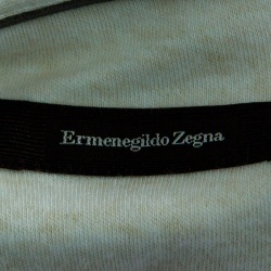 Pre Owned Ermenegildo Zegna Cream Melange Jersey Long Sleeve Polo T-Shirt M