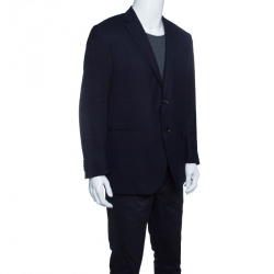 Pre Owned Ermenegildo Zegna Navy Blue Wool 10 Pockets Blazer XXL