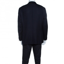 Pre Owned Ermenegildo Zegna Navy Blue Wool 10 Pockets Blazer XXL