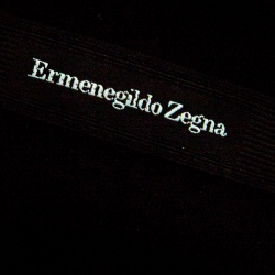 Pre Owned Ermenegildo Zegna Black Cotton Jersey Suede Trim Long Sleeve Polo T-Shirt M