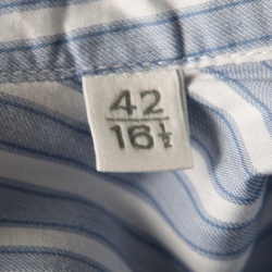 Pre Owned قميص ايرمنيجيلدو زينيا أزرار أمامية قصة إعتيادية قطن مخطط أزرق XL