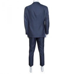 Ermenegildo Zegna Blue Striped Wool Trofeo 600 Mila Suit XXL