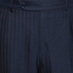 Ermenegildo Zegna Navy Blue  Striped Wool Trofeo 600 Regular Fit Mila Suit XXL