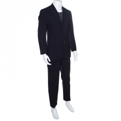 Ermenegildo Zegna Napoli Couture Navy Blue Wool Tailored Suit M