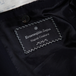 Ermenegildo Zegna Napoli Couture Navy Blue Wool Tailored Suit M