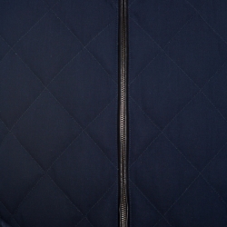 مملوكة مسبقًا Ermenegildo Zegna Navy Blue Leather Trim Detail Quilted Wool Trofeo Down Jacket XXL