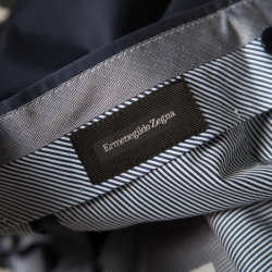 Pre Owned بنطلون إيرمنجليدو زينيا قطن أزرق كحلي مفصل قصة مجسمة M