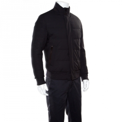 مملوكة مسبقًا جاكيت ايرمنيجيلدو زينيا بحواف من الجلد صوف رصاصي M