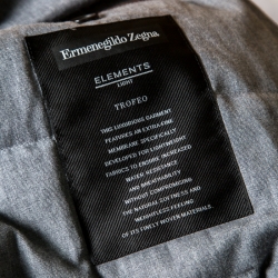 مملوكة مسبقًا جاكيت ايرمنيجيلدو زينيا بحواف من الجلد صوف رصاصي M