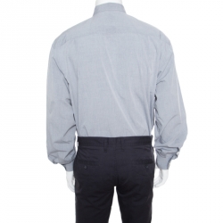 Pre Owned Ermenegildo Zegna Soft Grey Cotton Button Down Long Sleeve Shirt XL