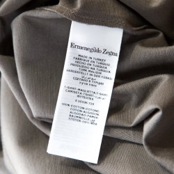 Pre Owned Ermenegildo Zegna Light Grey Cotton Short Sleeve Polo T Shirt XL 