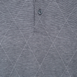 Pre Owned Ermenegildo Zegna Grey Cotton Argyle Pattern Polo T Shirt XL