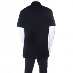 Pre Owned Ermenegildo Zegna Dark Blue Cotton Pique Short Sleeve Polo T Shirt XL
