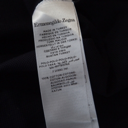 Pre Owned Ermenegildo Zegna Dark Blue Cotton Pique Short Sleeve Polo T Shirt XL