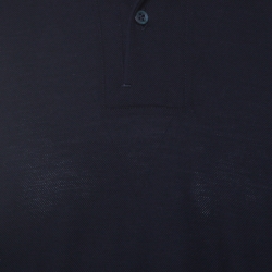 Pre Owned Ermenegildo Zegna Dark Blue Cotton Pique Short Sleeve Polo T Shirt XL