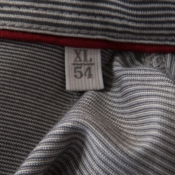 Pre Owned Ermenegildo Zegna Grey Striped Cotton Silk Short Sleeve Polo T Shirt XL