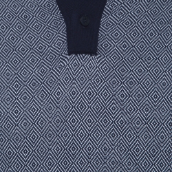 Pre Owned Ermenegildo Zegna Blue Diamond Patterned Cotton Jacquard  Polo T Shirt XL