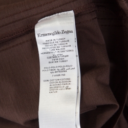 Pre Owned Ermenegildo Zegna Cocoa Brown Cotton Short Sleeve Polo T Shirt XL