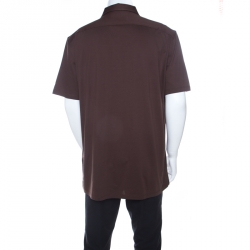 Pre Owned Ermenegildo Zegna Cocoa Brown Cotton Short Sleeve Polo T Shirt XL