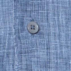 Pre Owned Ermenegildo Zegna Blue Linen Mandarin Collar Button Down Shirt XL