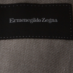 Pre Owned Ermenegildo Zegna Beige Cashmere and Linen Blend Elbow Patch Detail Blazer M