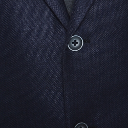 Pre Owned جاكيت بليزر ايرمنجيلدو زينيا ميلا قصه مجسمة صوف أزرق كحلي L