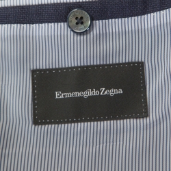 Pre Owned جاكيت بليزر ايرمنجيلدو زينيا ميلا قصه مجسمة صوف أزرق كحلي L