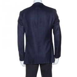 Pre Owned جاكيت بليزر ايرمنجيلدو زينيا ميلا قصه مجسمة صوف أزرق كحلي L